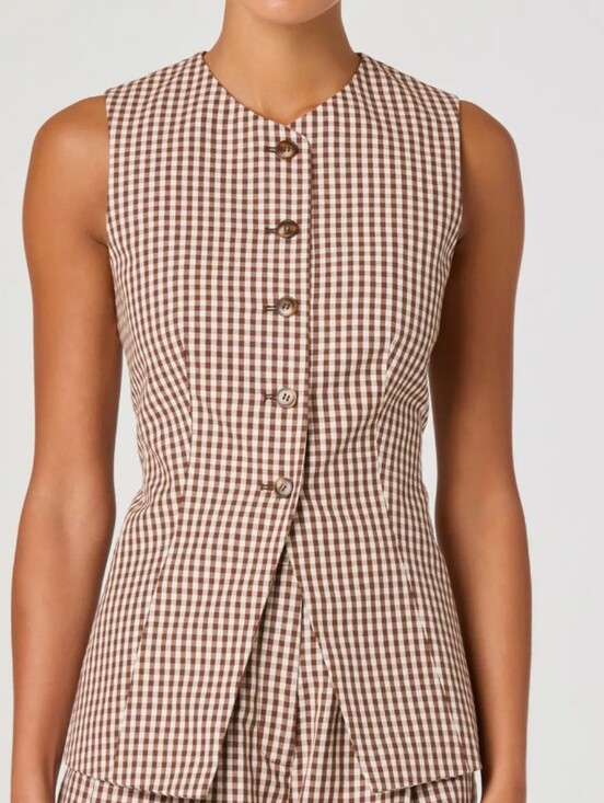 Astr Tops - ASTR Karan Check Cotton Vest - S